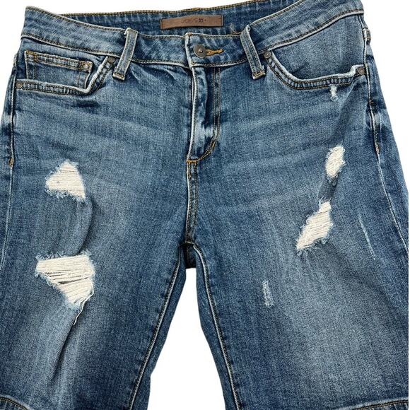 Joe’s Jeans Mid-length Shorts Factory Distressed Medium Wash Women's Size 27 - Picture 2 of 7